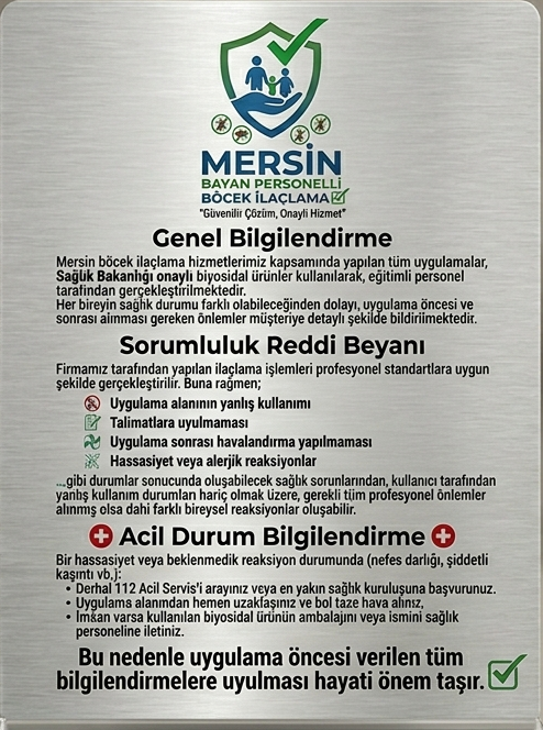 sorumluluk reddi beyanı - mersin böcek ilaçlama